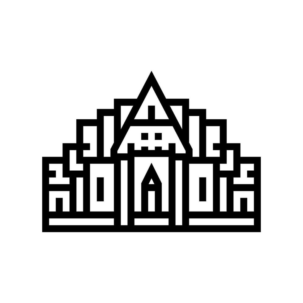 boeddhistisch tempel Boeddhisme lijn icoon vector illustratie