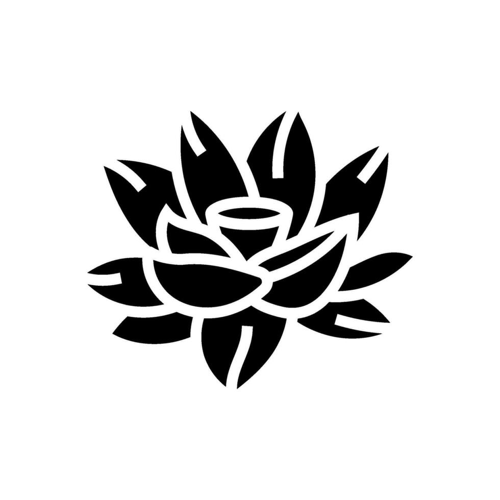 lotus bloem god om glyph icoon vector illustratie