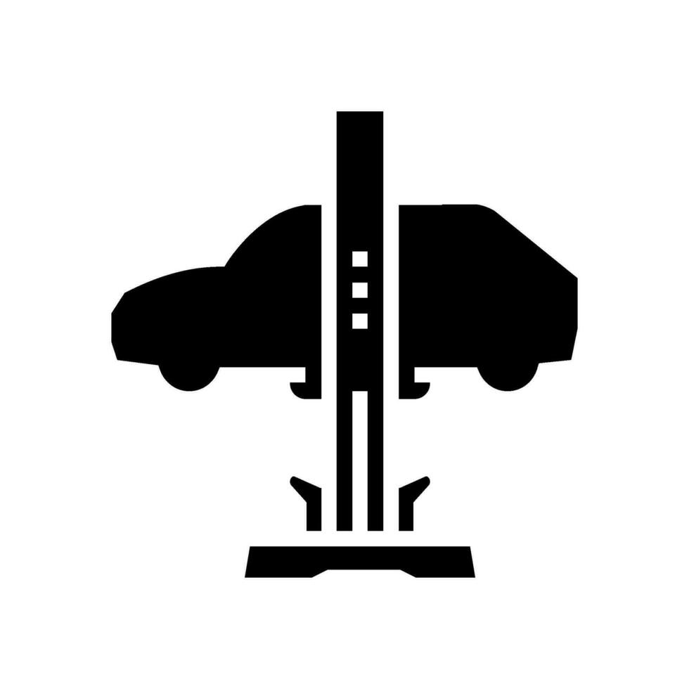 auto optillen monteur glyph icoon vector illustratie