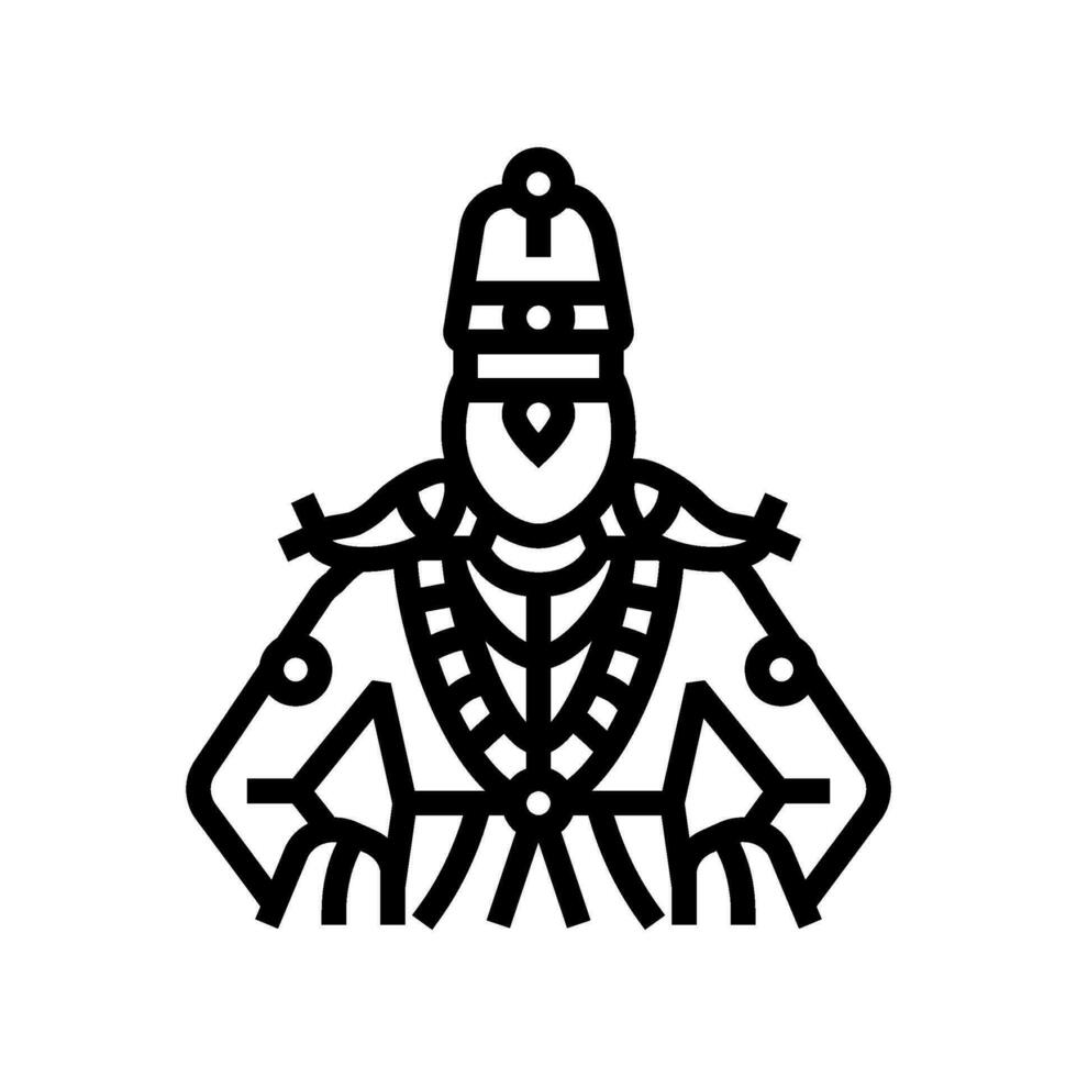 vithoba god Indisch lijn icoon vector illustratie