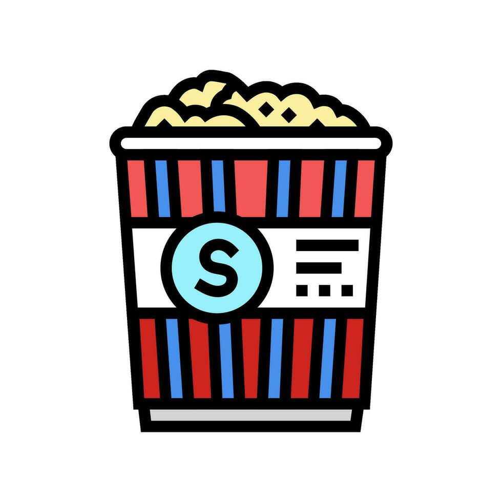 klassiek zout popcorn voedsel kleur icoon vector illustratie