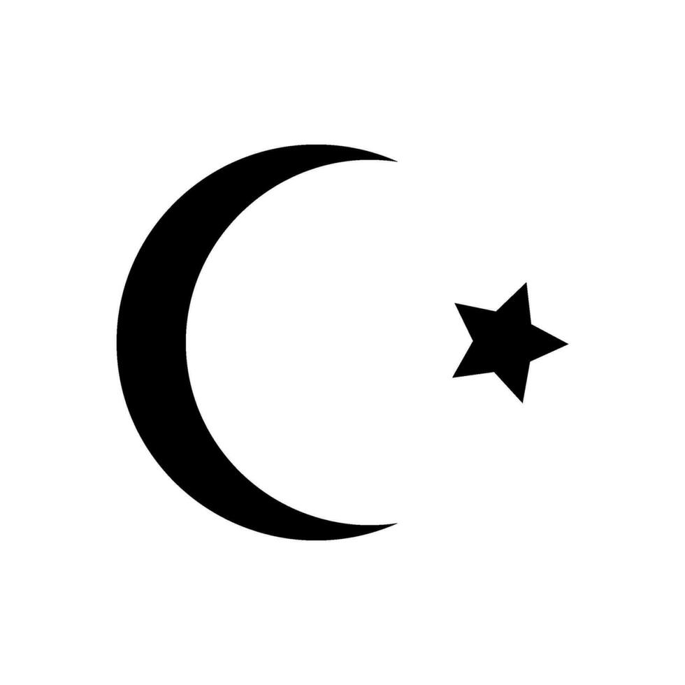 halve maan maan Islam moslim glyph icoon vector illustratie