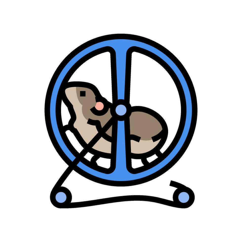 hamster in wiel huisdier kleur icoon vector illustratie