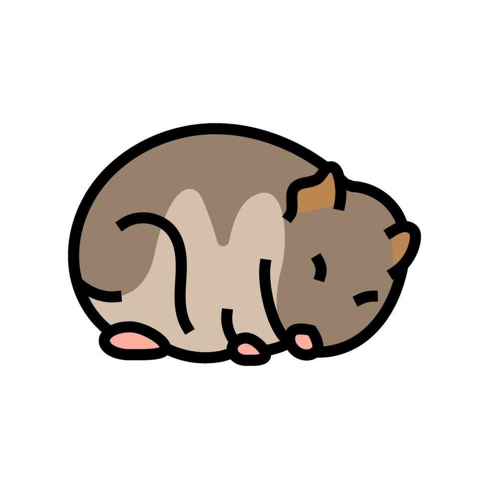 hamster slapen huisdier kleur icoon vector illustratie