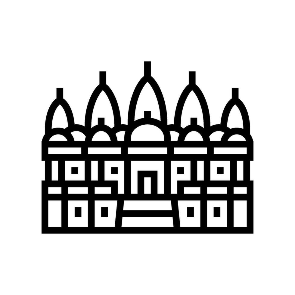 Hindoe tempel god om lijn icoon vector illustratie