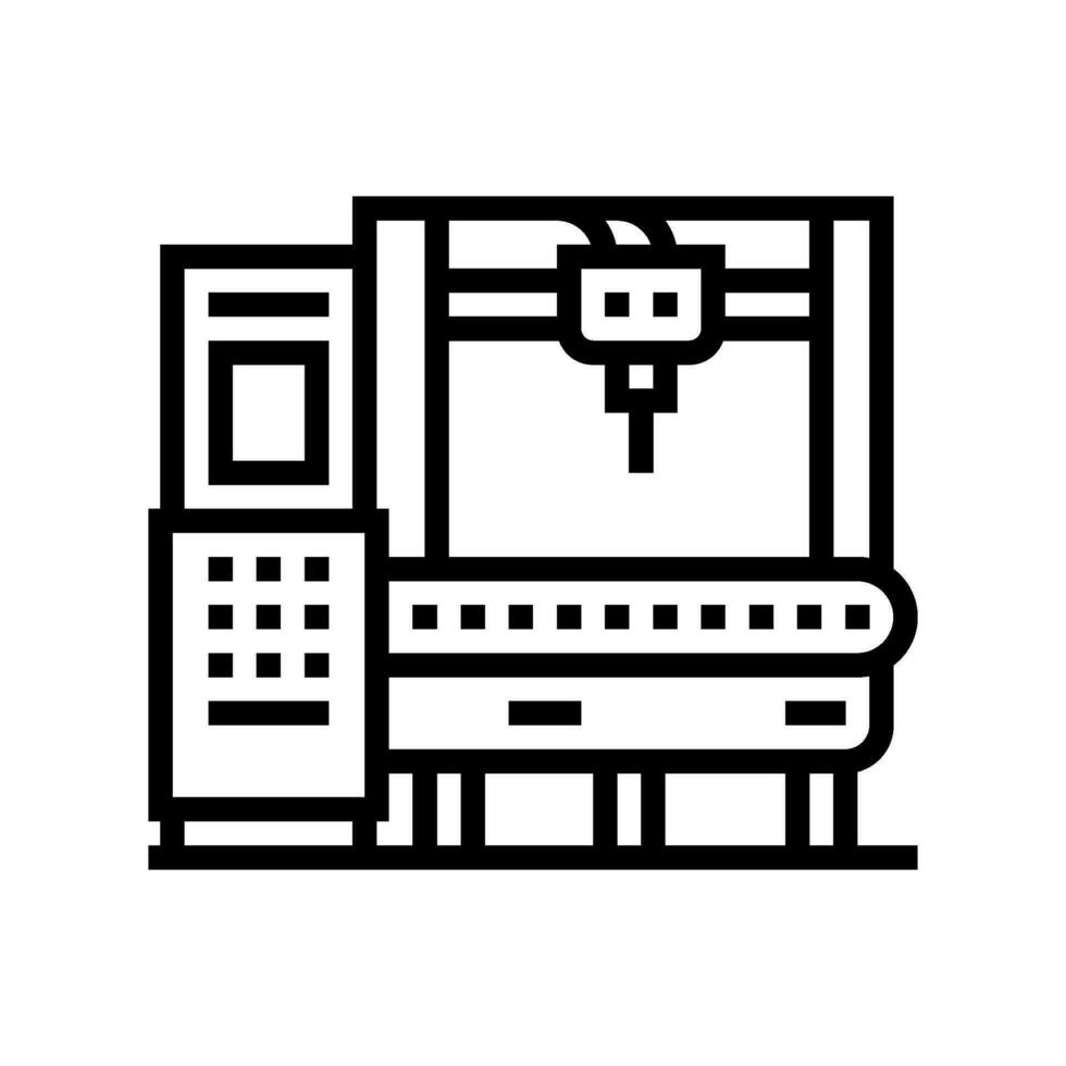 cnc machine fabricage ingenieur lijn icoon vector illustratie