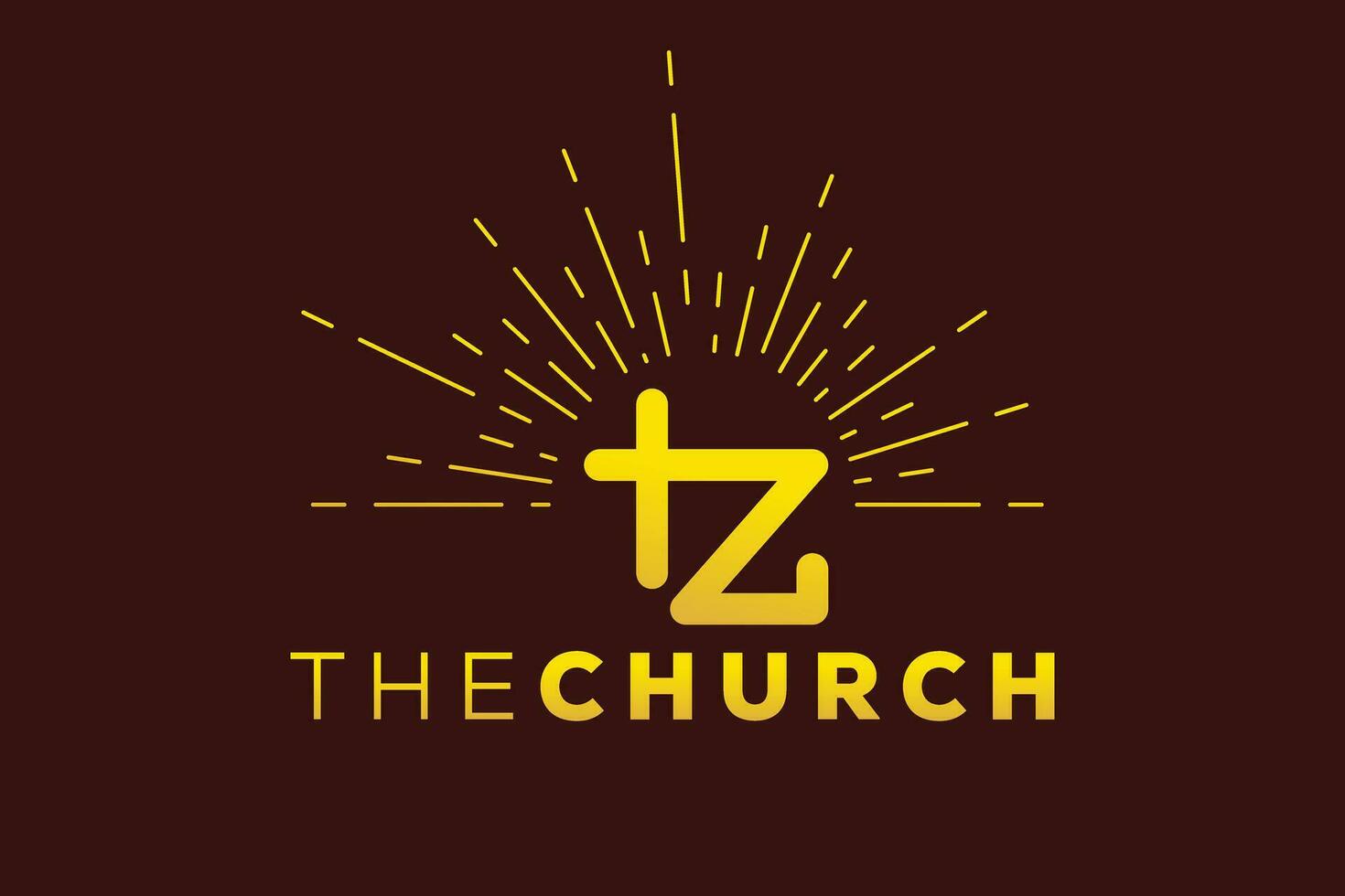 modieus en professioneel brief z kerk teken christen en vredig vector logo ontwerp