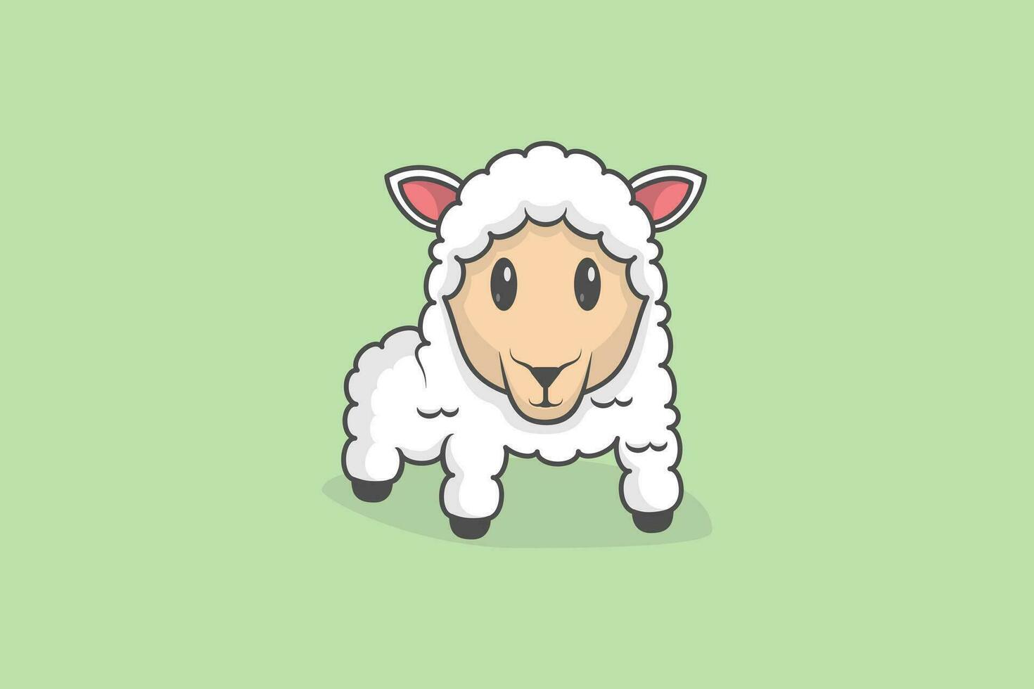 schattig schapen dier tekenfilm vector illustratie. dier natuur voorwerpen icoon concept. boerderij dier schapen tekenfilm karakter.
