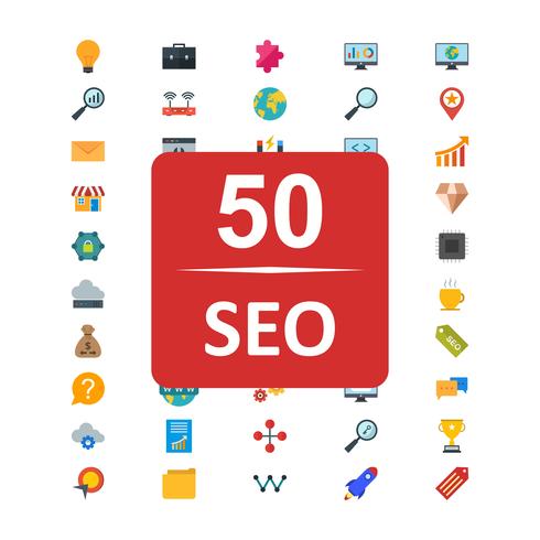 Set van Vector SEO Search Engine Optimization pictogrammen