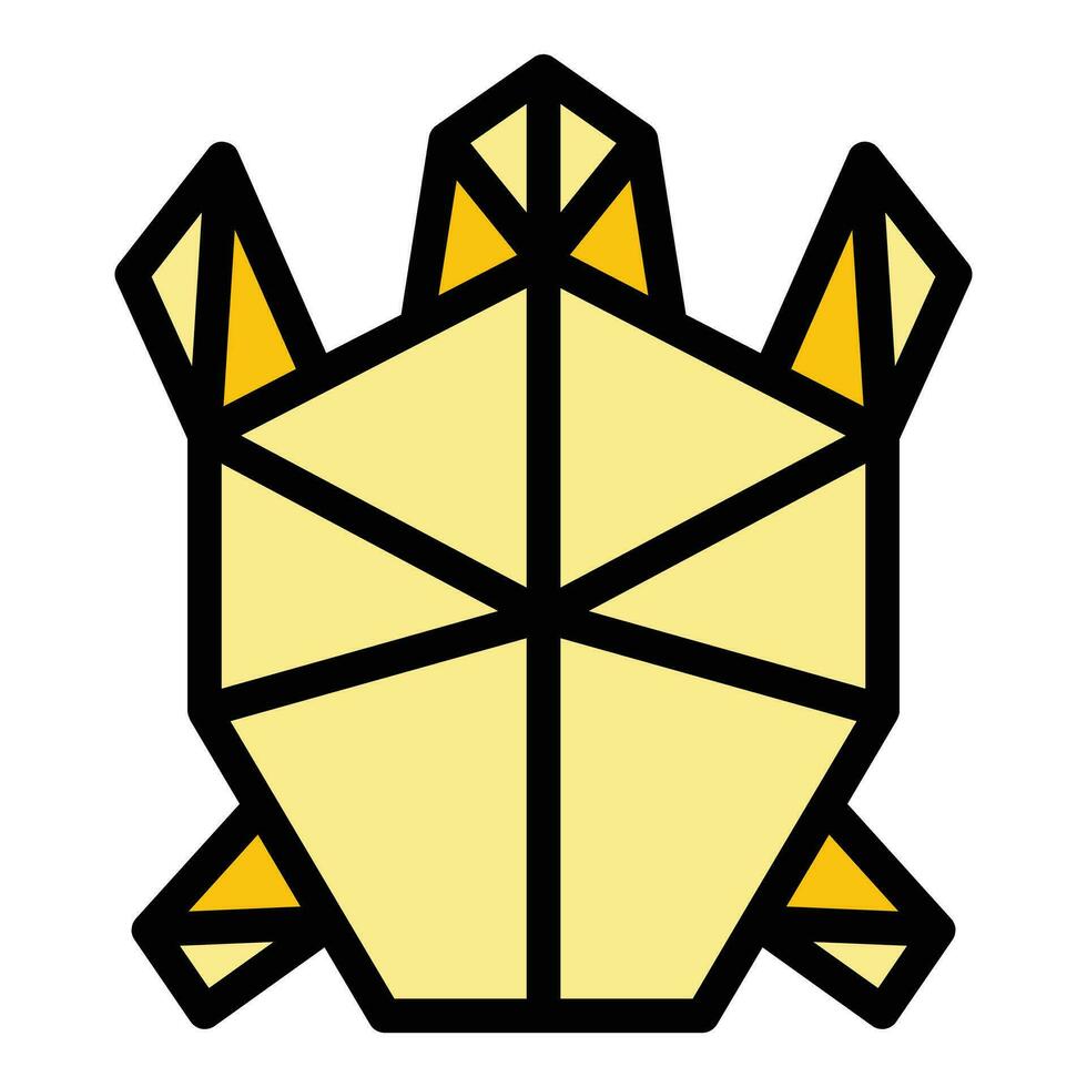 schildpad origami icoon vector vlak