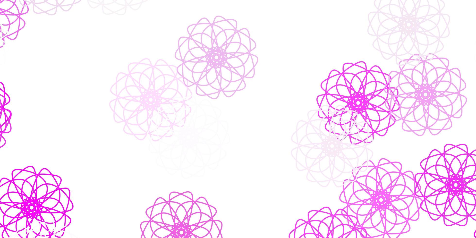 lichtroze vector doodle achtergrond met bloemen.