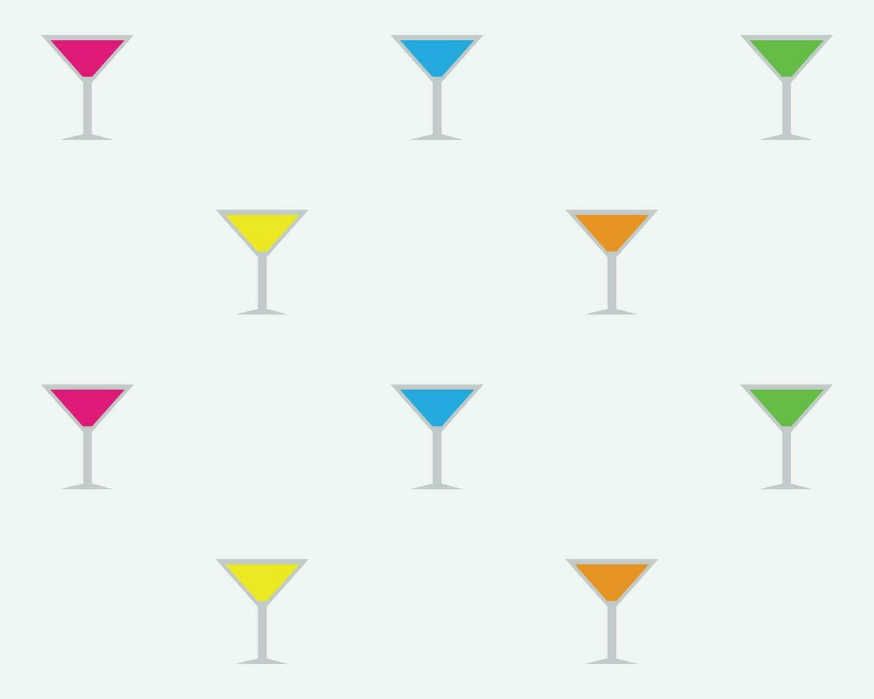 patroon met cocktail drankjes voor textiel of andere toepassingen in zacht kleuren vector