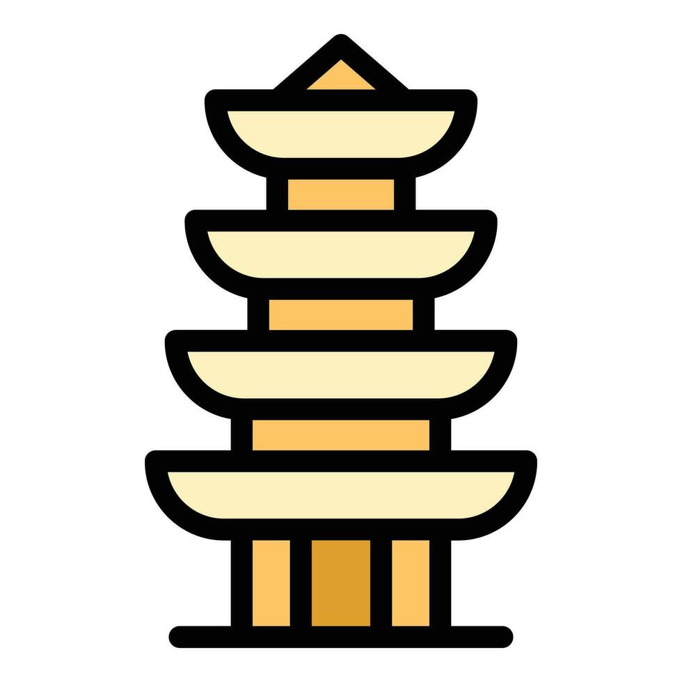 dak pagode icoon vector vlak