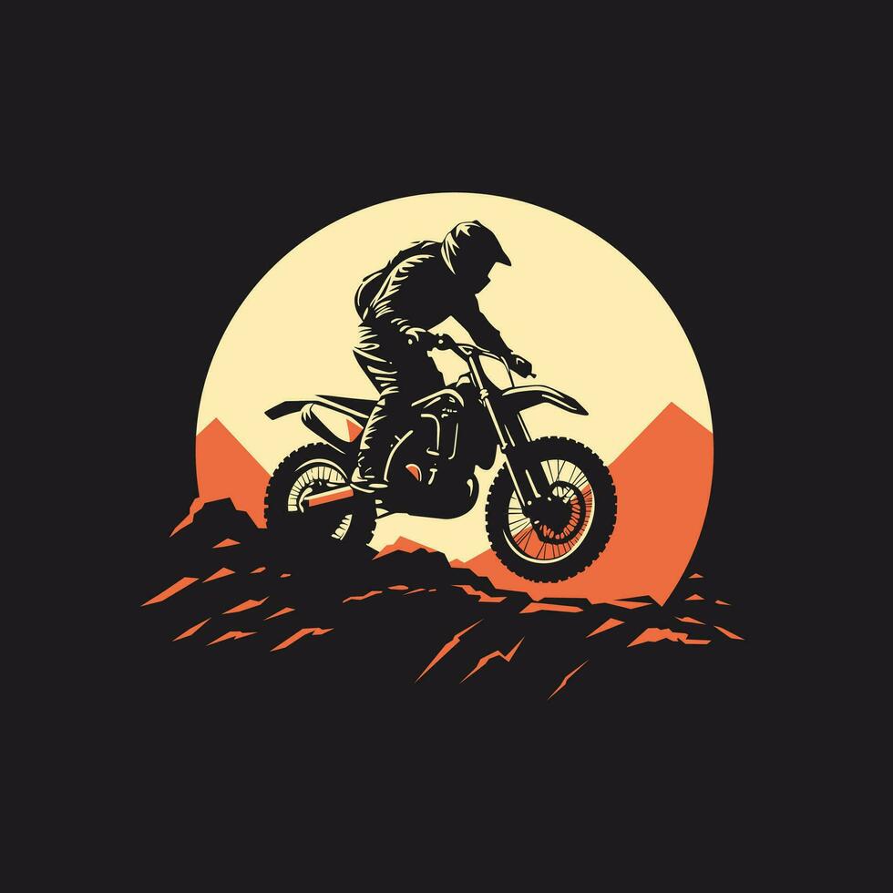 strak minimalistische motorcross vector logo ontwerp