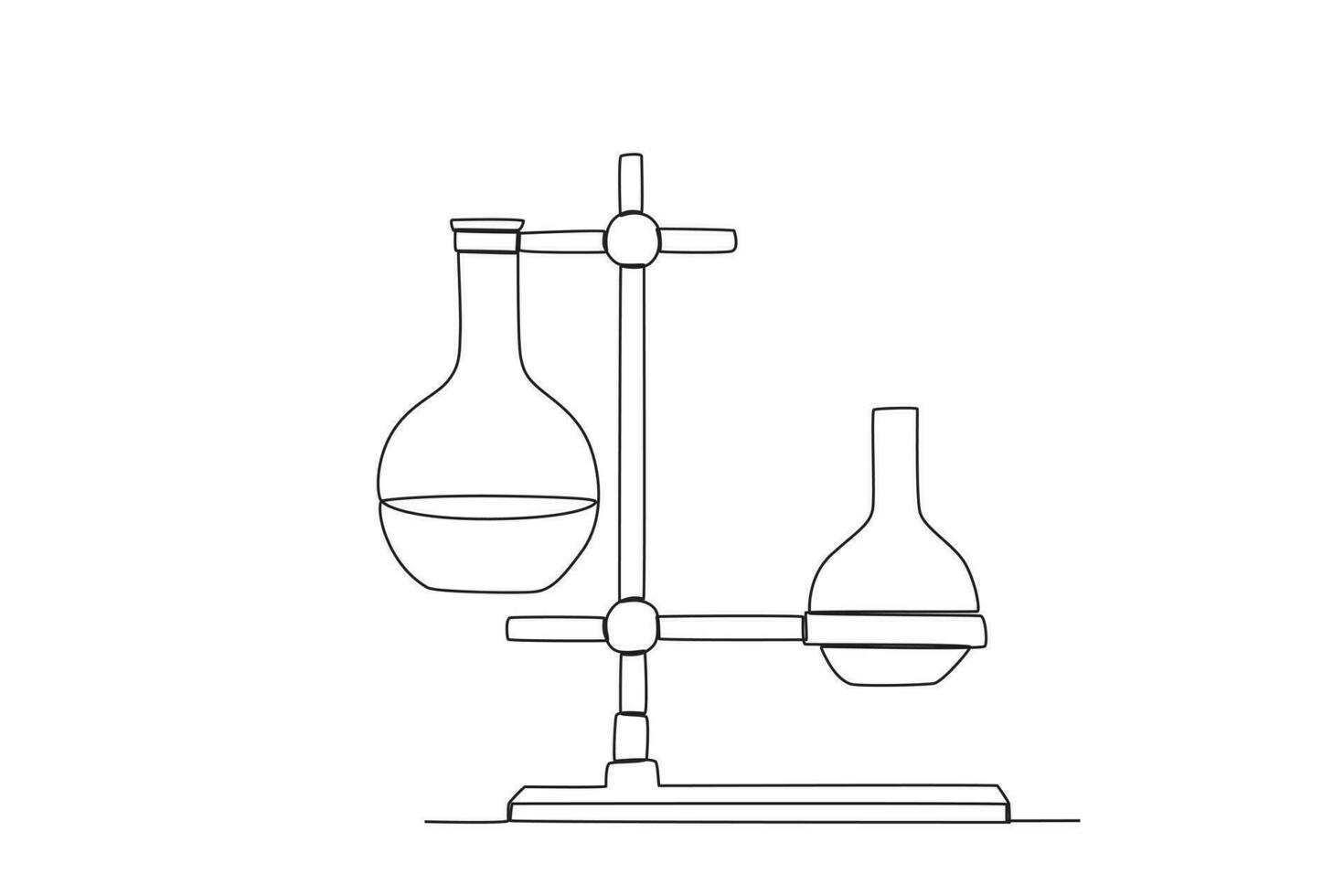 twee volumetrisch kolven Aan de klem vector