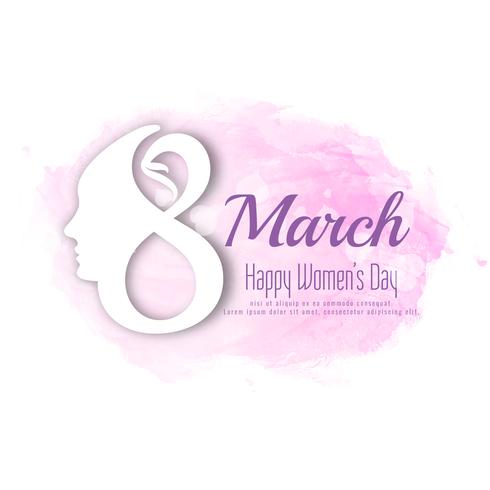 Abstract Happy Women&#39;s Day roze aquarel achtergrondontwerp vector