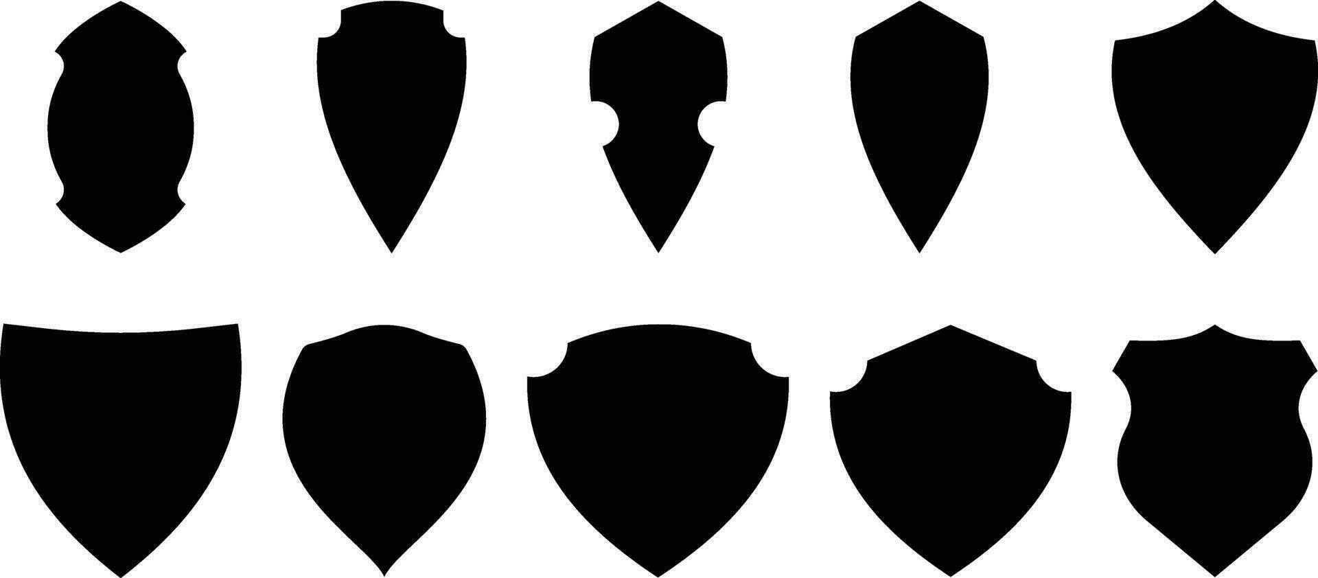 verzameling van middeleeuws schild badges Sjablonen vector