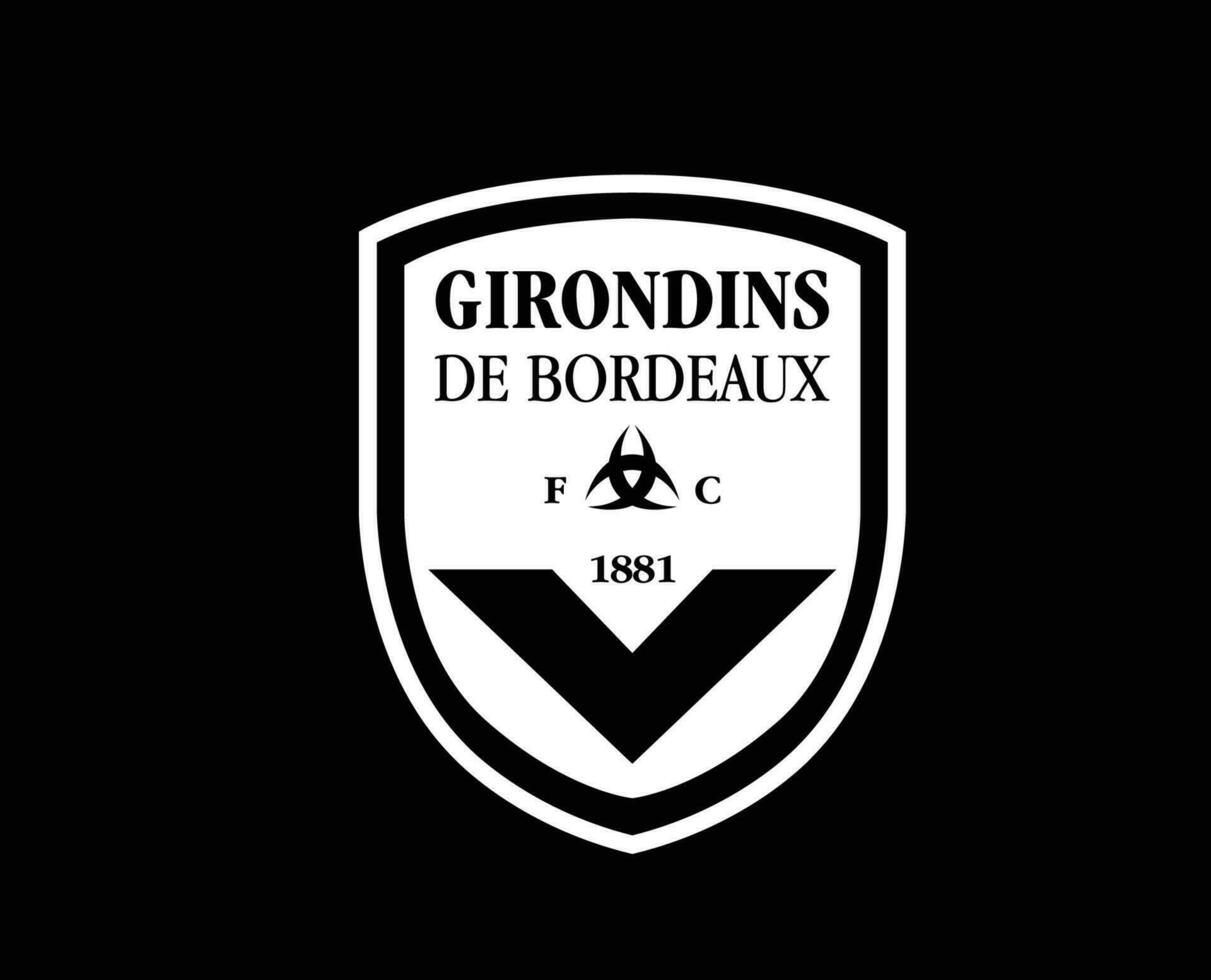 Bordeaux club symbool logo wit ligue 1 Amerikaans voetbal Frans abstract ontwerp vector illustratie met zwart achtergrond