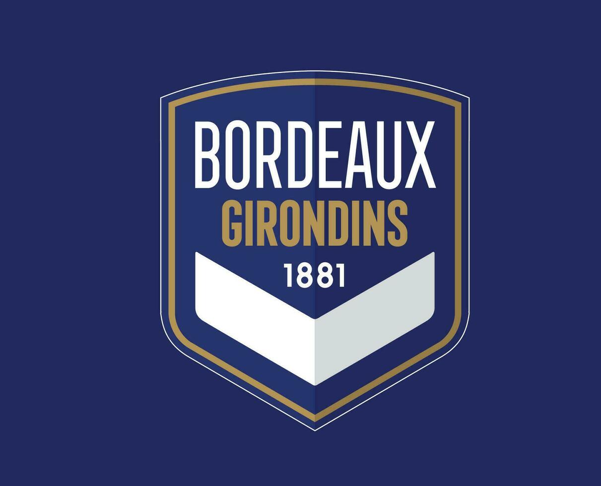 Bordeaux club logo symbool ligue 1 Amerikaans voetbal Frans abstract ontwerp vector illustratie met blauw achtergrond