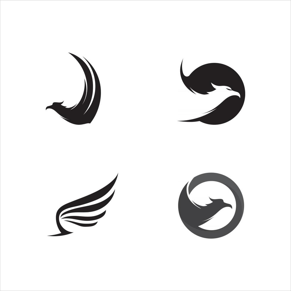 zwarte vleugelvalk en adelaar logo symbool voor een professionele ontwerper vector