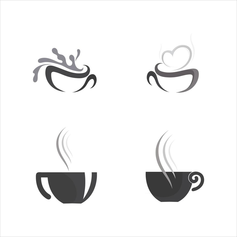 koffiekopje logo sjabloon mok pictogram warme drank café set vector