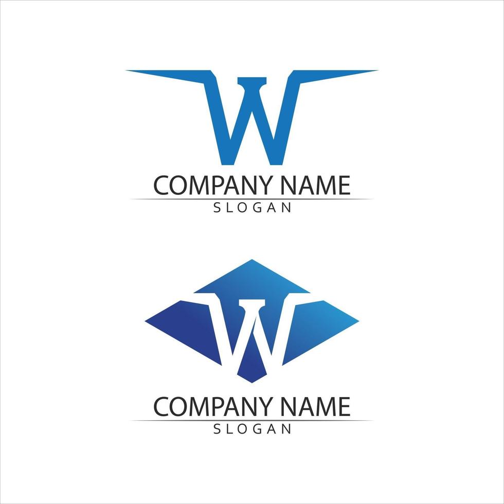 w brief logo sjabloon en lettertype logo ontwerp voor zakelijke en huisstijl vector