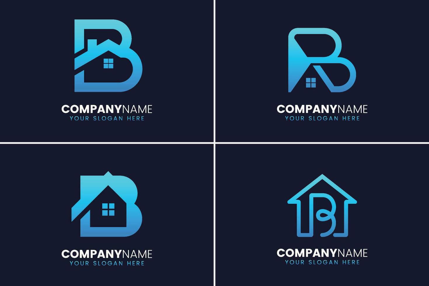 brief b echt landgoed logo ontwerp verzameling vector