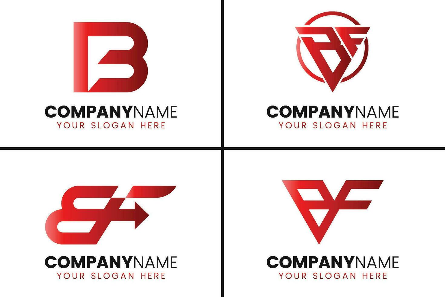 creatief monogram brief bf logo ontwerp verzameling vector