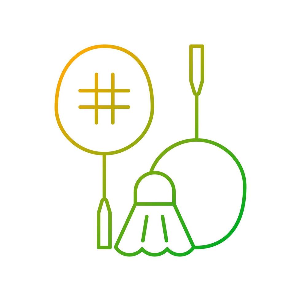 badminton gradiënt lineaire vector icon