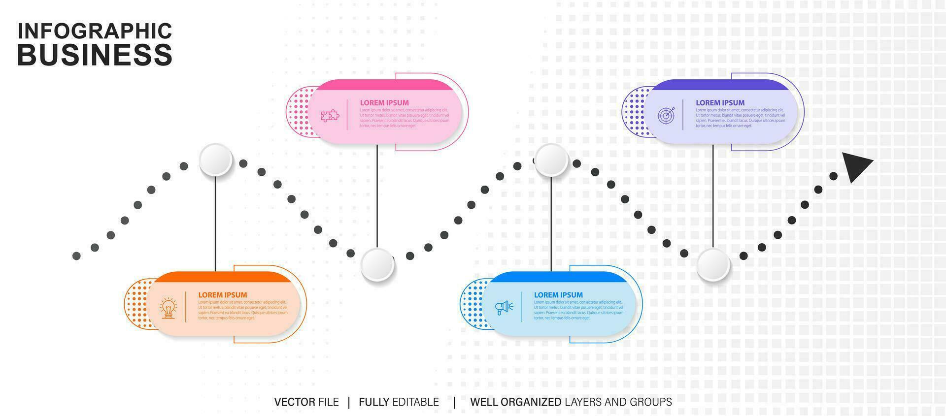 reeks van infographic elementen gegevens visualisatie vector ontwerp sjabloon. kan worden gebruikt voor stappen, opties, bedrijf werkwijze, werkstroom, diagram, flowchart concept, tijdlijn, afzet pictogrammen, info grafiek.