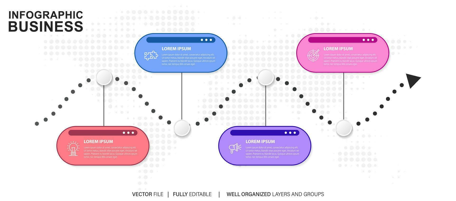 reeks van infographic elementen gegevens visualisatie vector ontwerp sjabloon. kan worden gebruikt voor stappen, opties, bedrijf werkwijze, werkstroom, diagram, flowchart concept, tijdlijn, afzet pictogrammen, info grafiek.