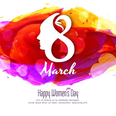 Abstract Happy Women&#39;s Day kleurrijke aquarel achtergrondontwerp vector