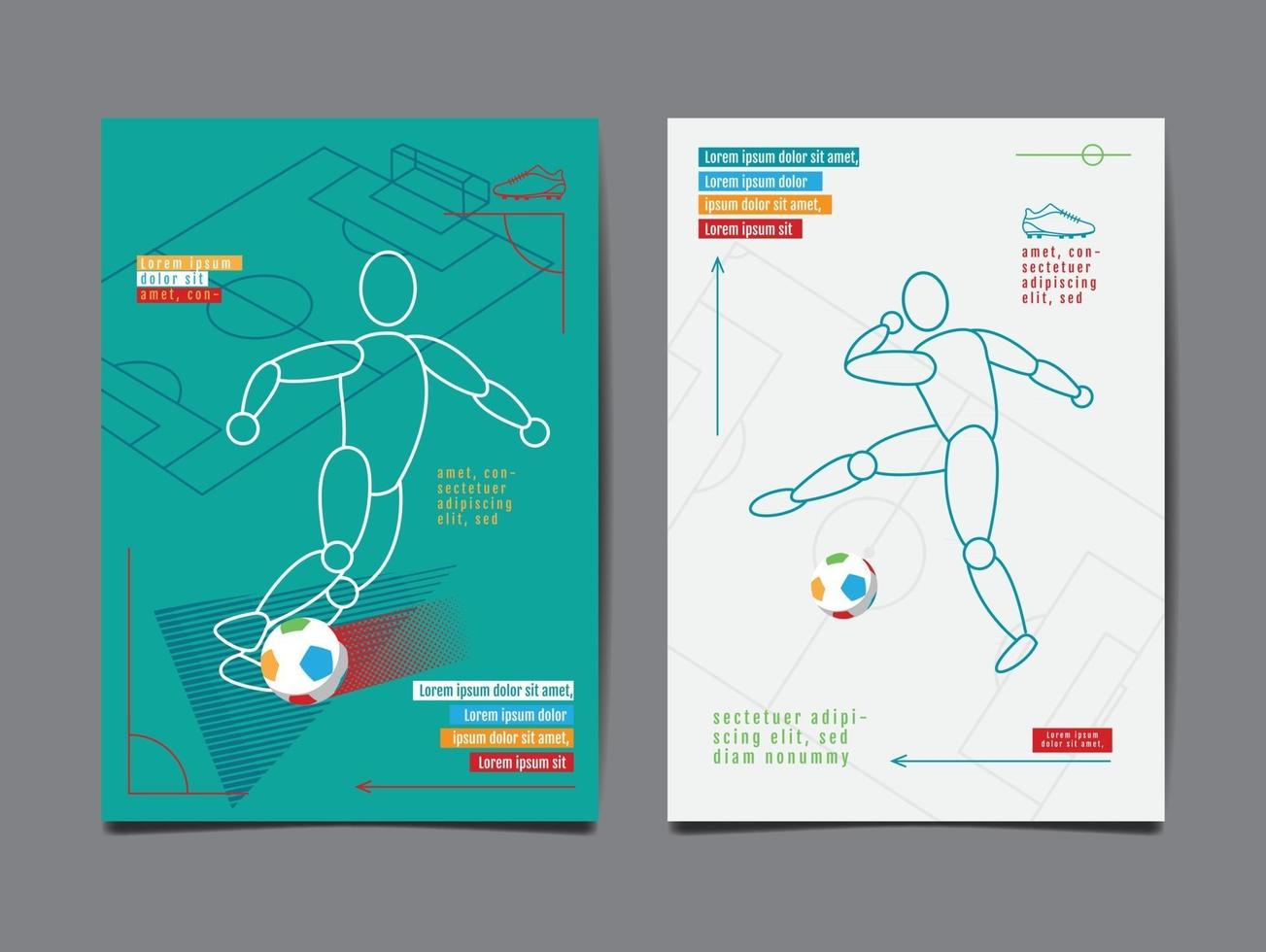 lay-out voetbal, voetbal ontwerpsjabloon, vector
