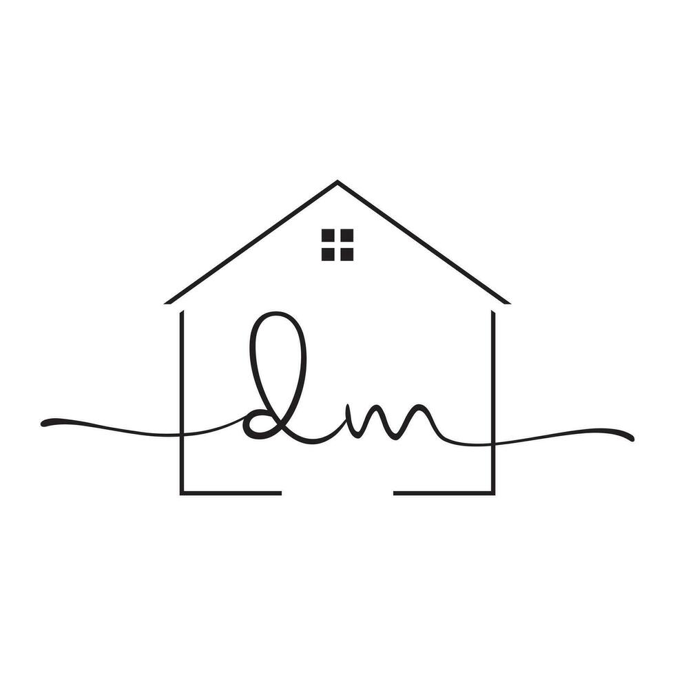 dm handtekening echt landgoed logo sjabloon vector ,echt landgoed logos