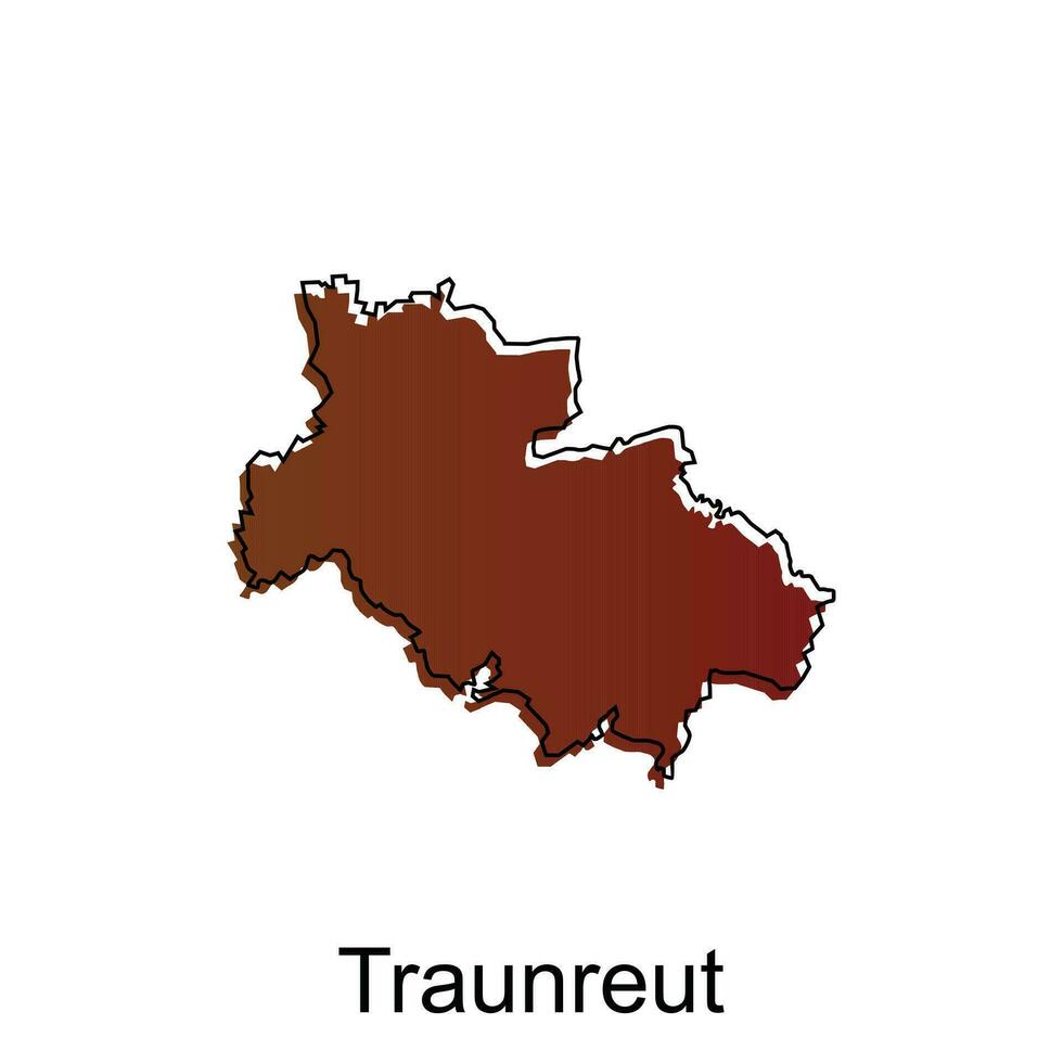 kaart stad van traunreut, wereld kaart Internationale vector sjabloon met schets illustratie ontwerp, geschikt voor uw bedrijf