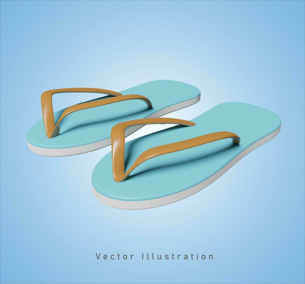 blauw sandalen in 3d vector illustratie