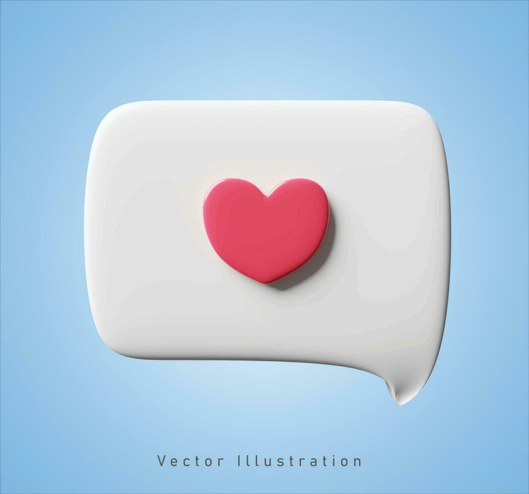 liefde babbelen bubbel in 3d vector illustratie