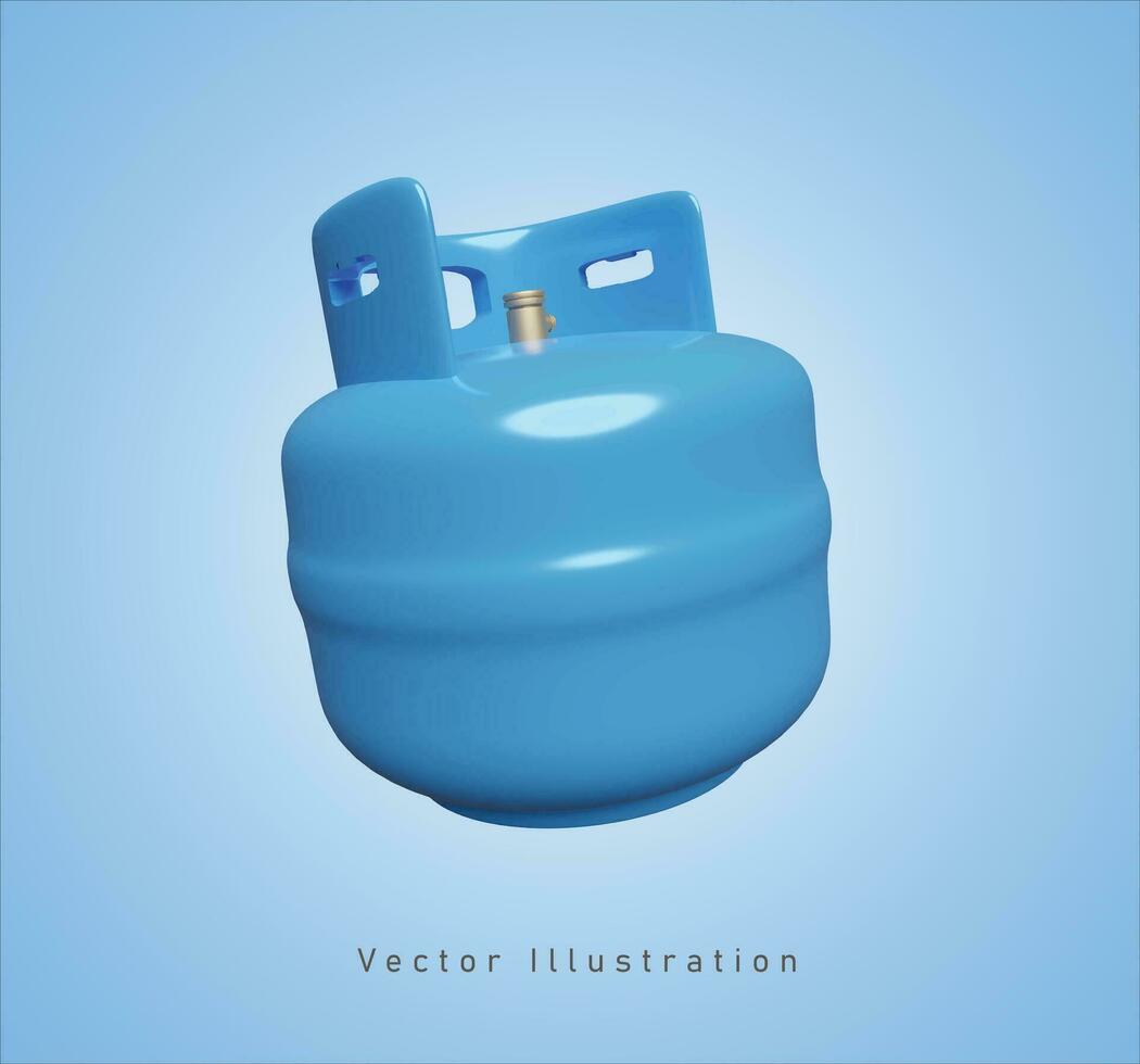 blauw gas- buis in 3d vector illustratie