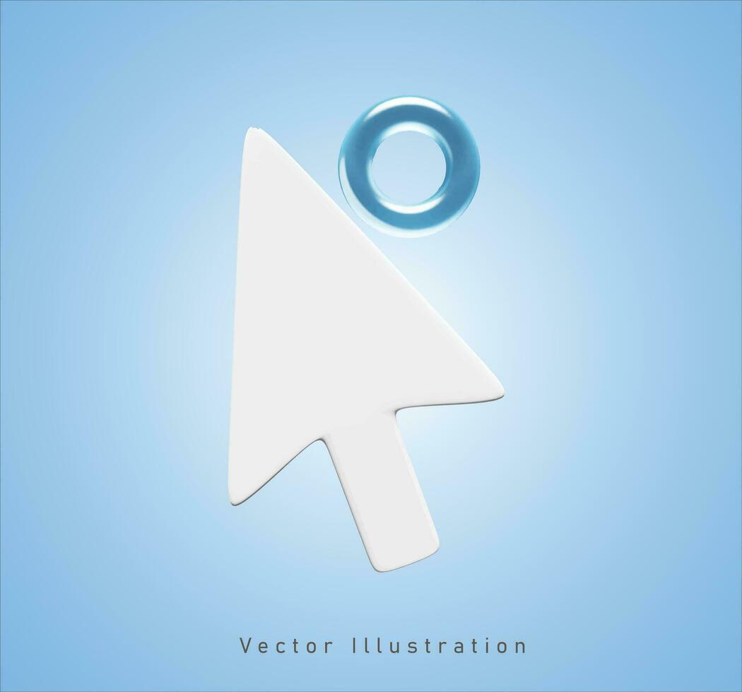 bezig met laden cursor in 3d vector illustratie