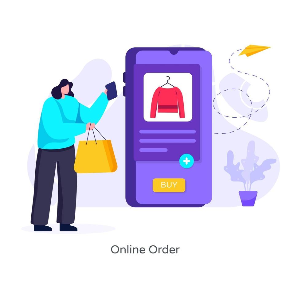 online winkelen bestellen vector