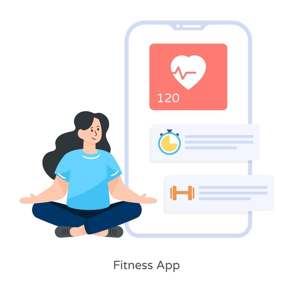 mobiele fitness-app vector