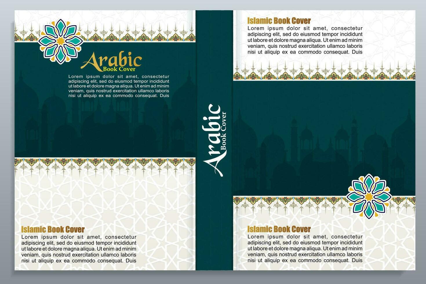 Arabisch Koran stijl boek Hoes ontwerp, Islamitisch patroon ornamenten Hoes vector