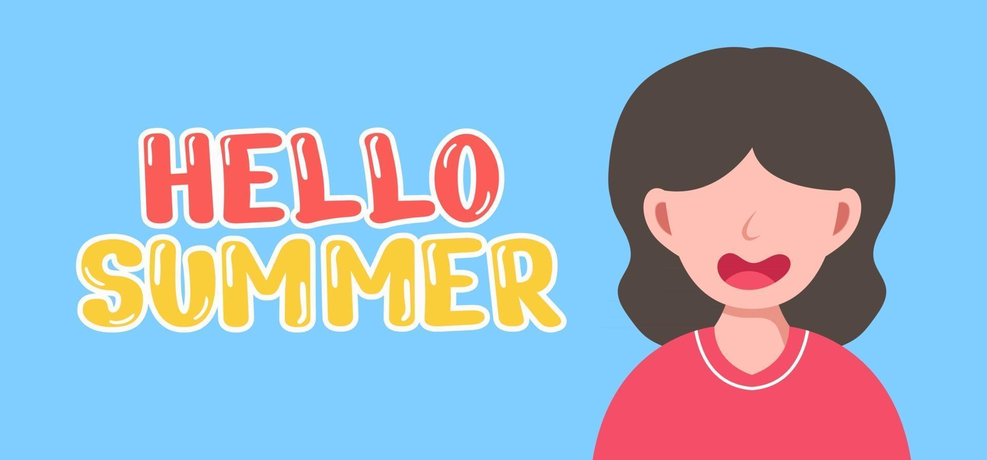 hand tekenen illustratie van zomer groet banner. vector