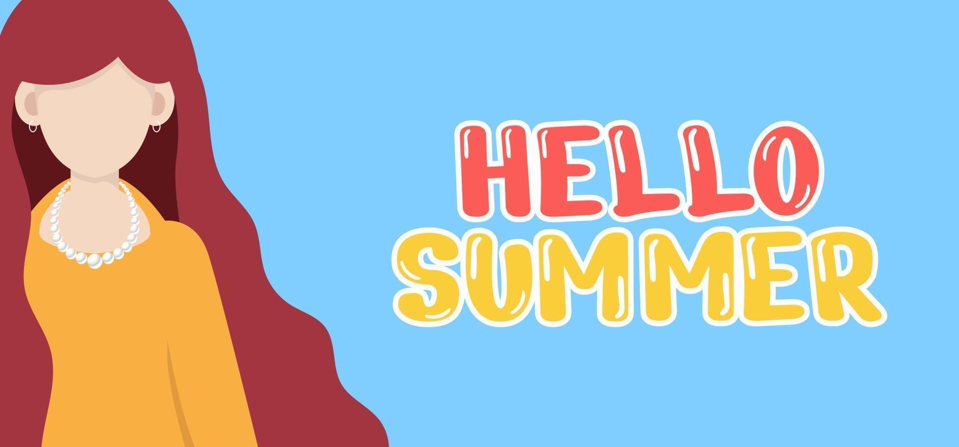 hand tekenen illustratie van zomer groet banner. vector