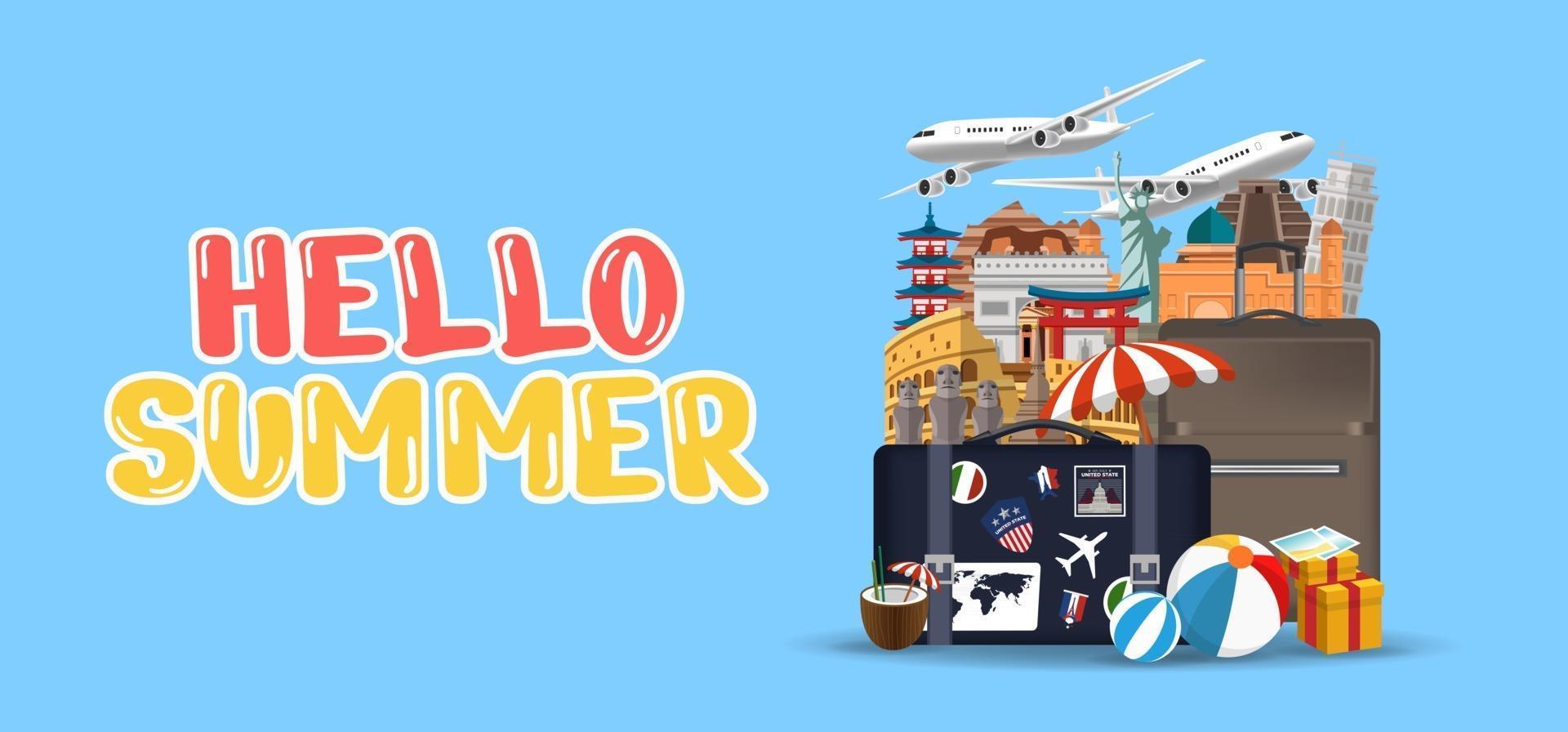 hand tekenen illustratie van zomer groet banner. vector