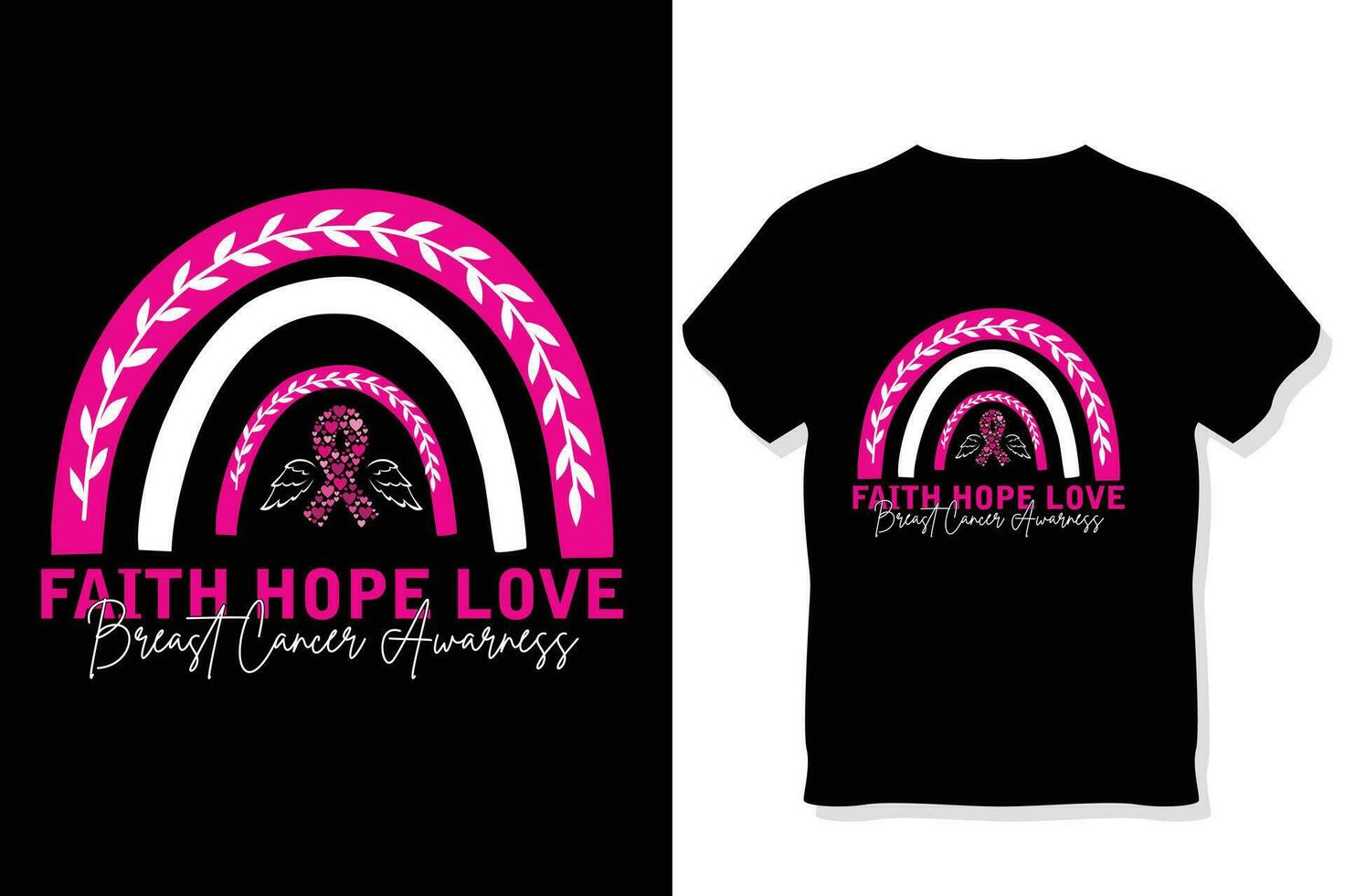 geloof hoop liefde borst kanker bewustzijn t overhemd ontwerp vector