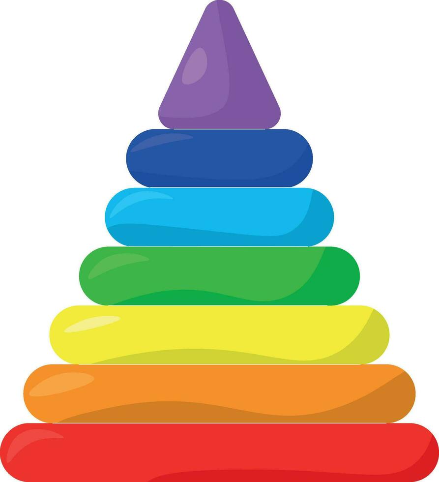 een kleurrijk piramide met een regenboog gekleurde top vector