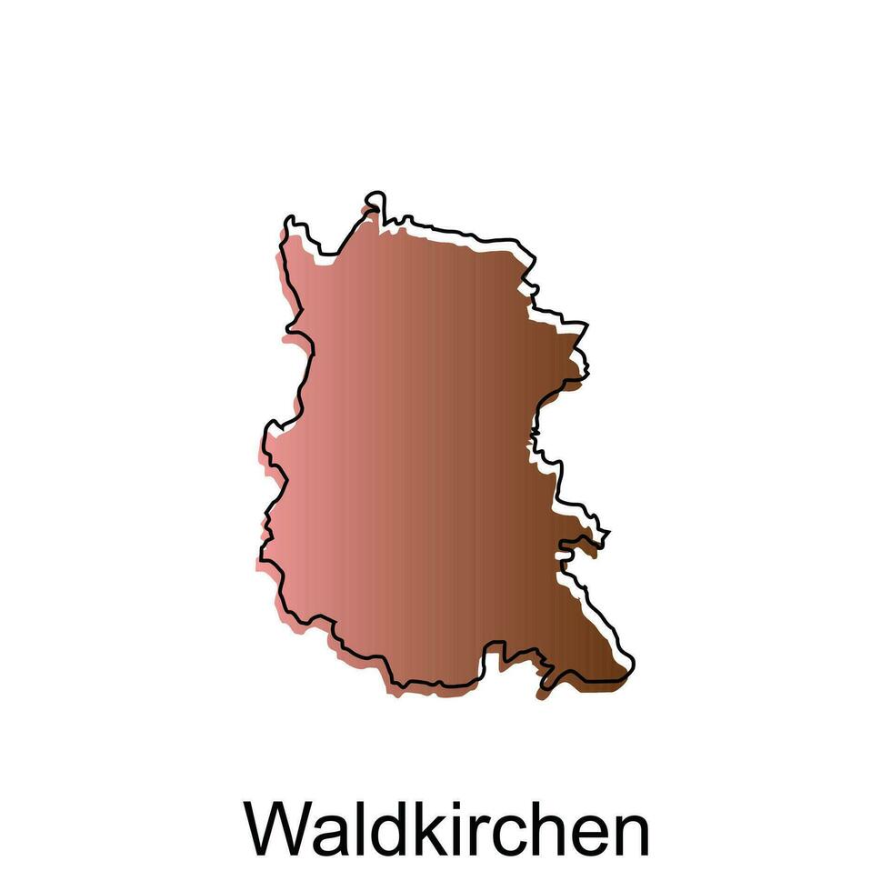 kaart stad van Waldkirchen, wereld kaart Internationale vector sjabloon met schets illustratie ontwerp
