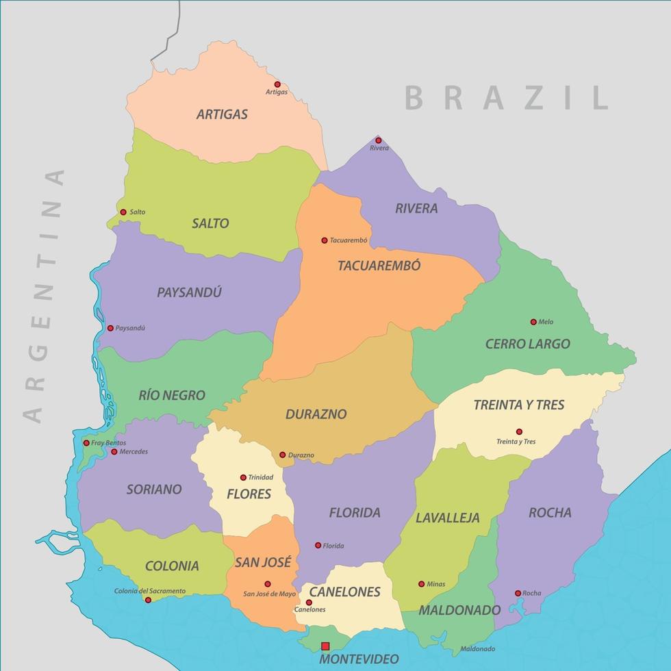 kaart van uruguay vector