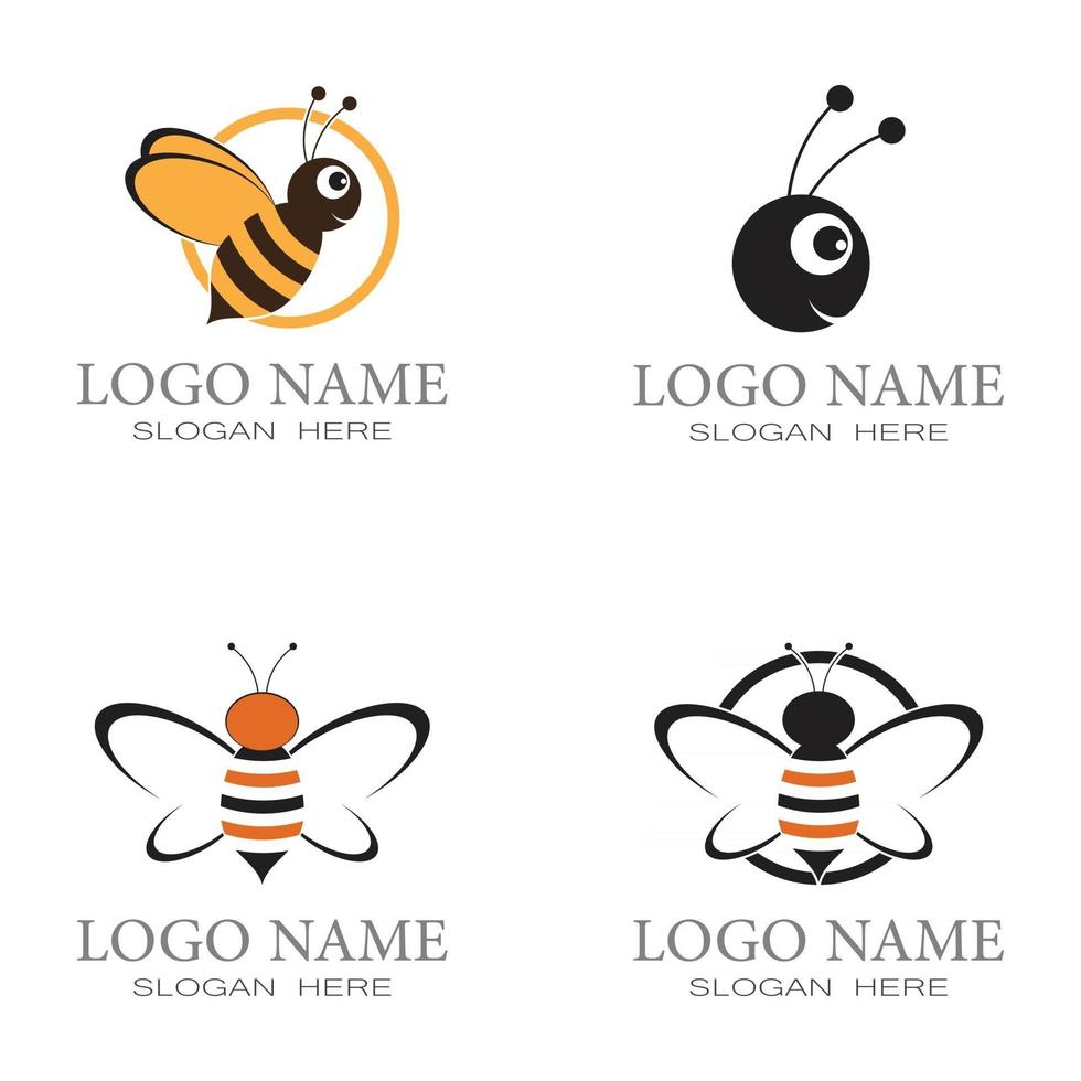 bijen logo sjabloon vector pictogram illustratie ontwerp